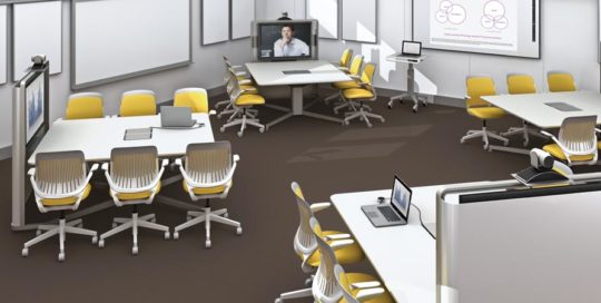 Private School, Steelcase Media Scape Tables with Steelcase Cobi chairs